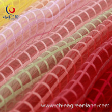 100% полиэфирная ткань Organza Grid Organdy Fabric